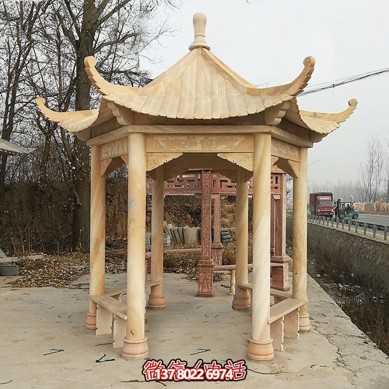 仿古涼亭帶來(lái)晚霞般的紅色休息 仿古涼亭帶來(lái)晚霞般的紅色休息