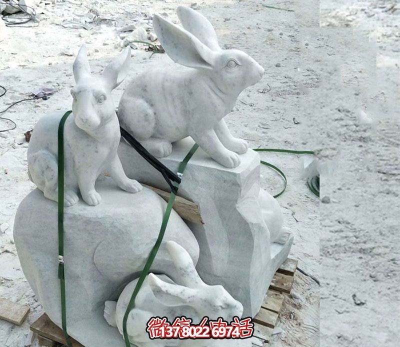 動物園裝飾創意石雕兔子雕塑 動物園裝飾創意石雕兔子雕塑