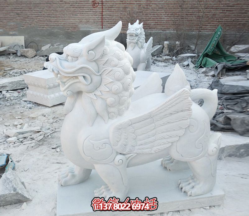 創意漢白玉獨角獸石雕 創意漢白玉獨角獸石雕