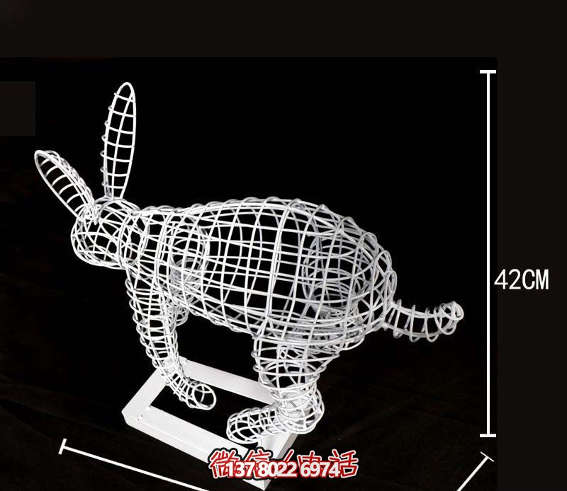 鏤空不銹鋼兔子雕塑，為您的室內裝飾添彩
