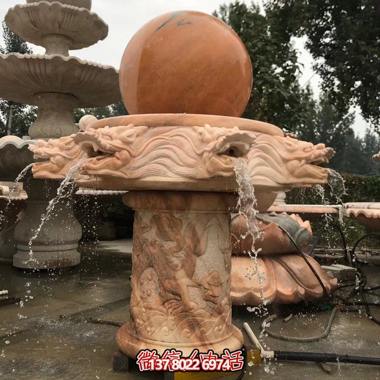天然紅木雕刻龍頭風水球，企業禮品貼心挑選