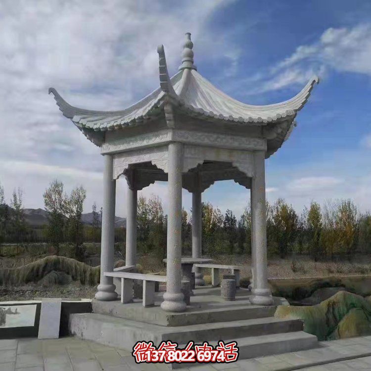 精美園林大理石雕塑涼亭，給您帶來寧靜優雅的家園氛圍