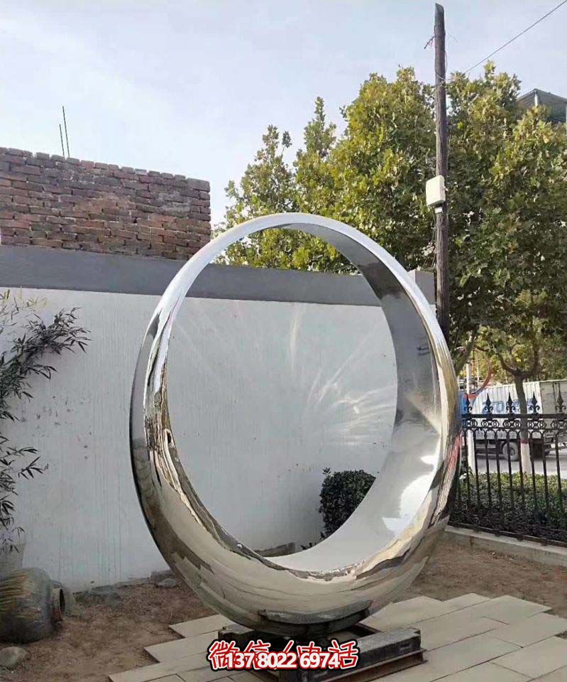 抽象創意不銹鋼鏡面圓環雕塑 抽象創意不銹鋼鏡面圓環雕塑