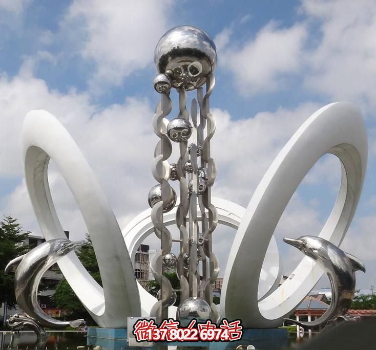 海豚個性不銹鋼雕塑,大型廣場裝飾裝置 海豚個性不銹鋼雕塑,大型廣場裝飾裝置
