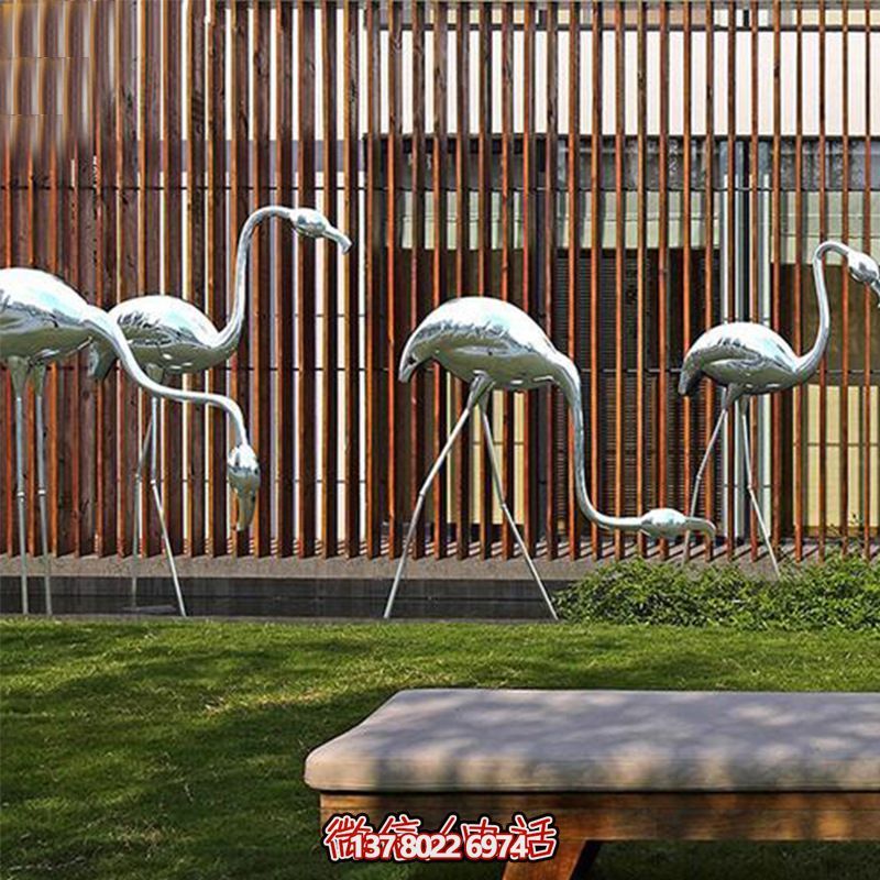 公園休閑裝飾,精美不銹鋼雕塑火烈鳥 公園休閑裝飾,精美不銹鋼雕塑火烈鳥