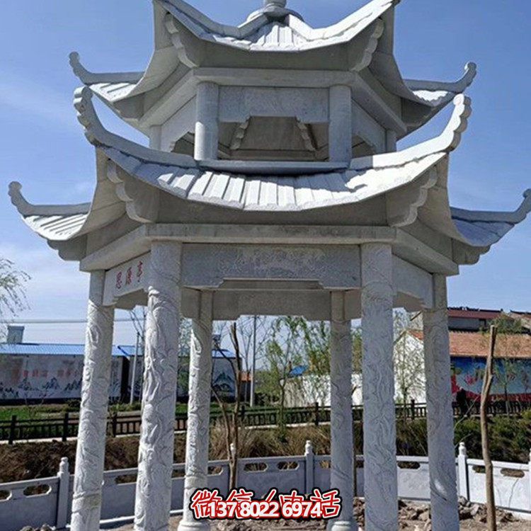 精美大理石石雕涼亭，打造完美的戶外園林景觀