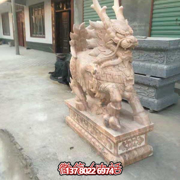 高端定制大理石石雕獅子雕塑，裝點大型庭院、別墅、門口，招財又安全
