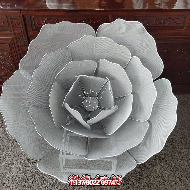 不銹鋼鏤空戶外蓮花雕塑，更美的園林景觀