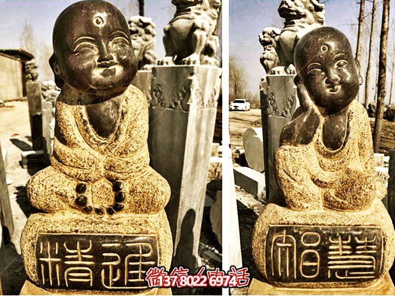 砂巖小和尚拴馬柱雕塑——享受佛教藝術的美好 砂巖小和尚拴馬柱雕塑——享受佛教藝術的美好