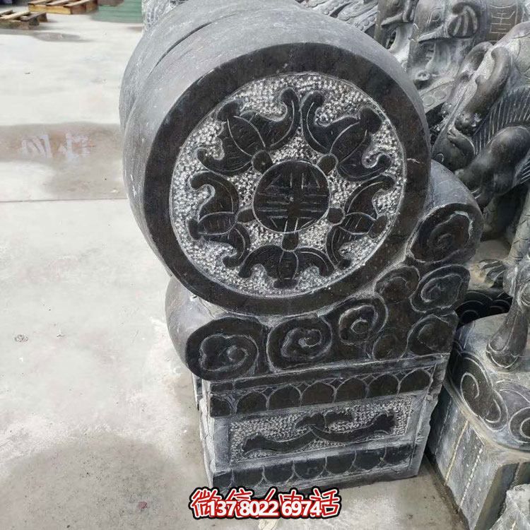 精美青石浮雕抱鼓石雕塑，點(diǎn)綴門(mén)口庭院