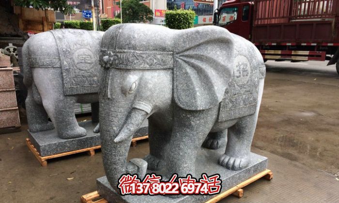 精美大理石雕塑藝術品，驚艷展現大象的宏偉氣勢
