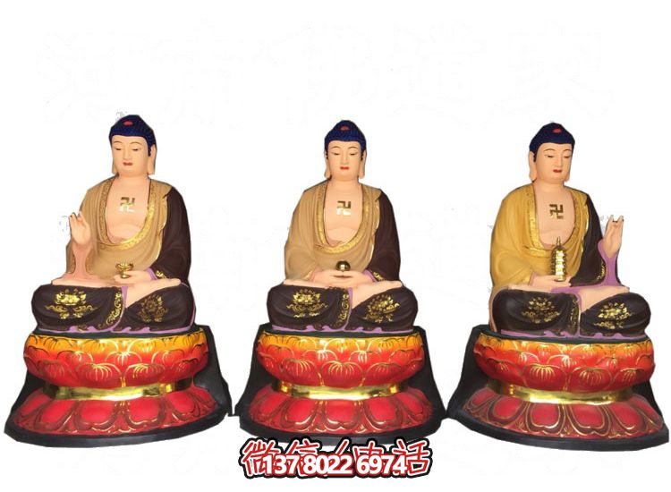 玻璃鋼仿真彩繪如來佛祖供奉雕塑，擁有神秘而又寧靜的氣息