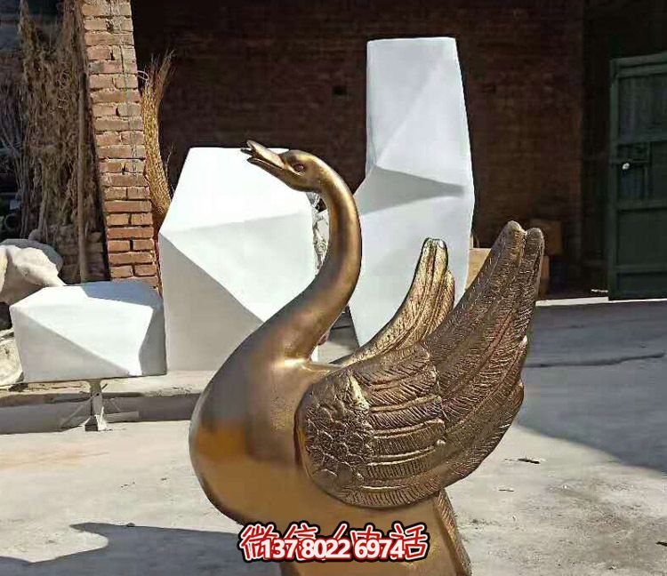 創意不銹鋼鑄銅天鵝雕塑 創意不銹鋼鑄銅天鵝雕塑