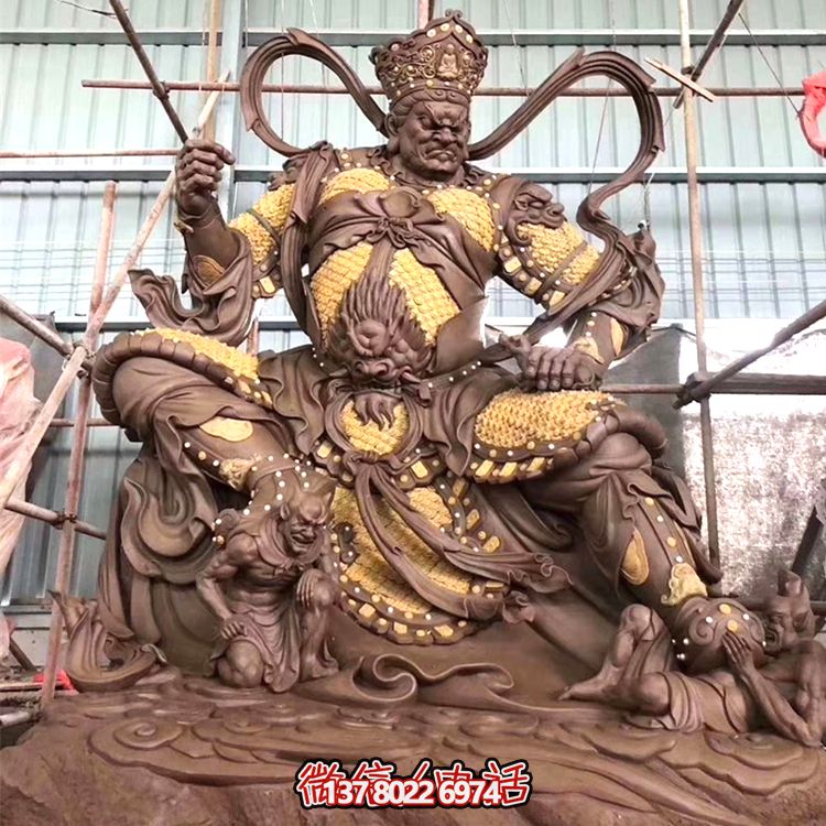 景區(qū)寺廟大型不銹鋼仿銅踩小人的天王雕塑 景區(qū)寺廟大型不銹鋼仿銅踩小人的天王雕塑