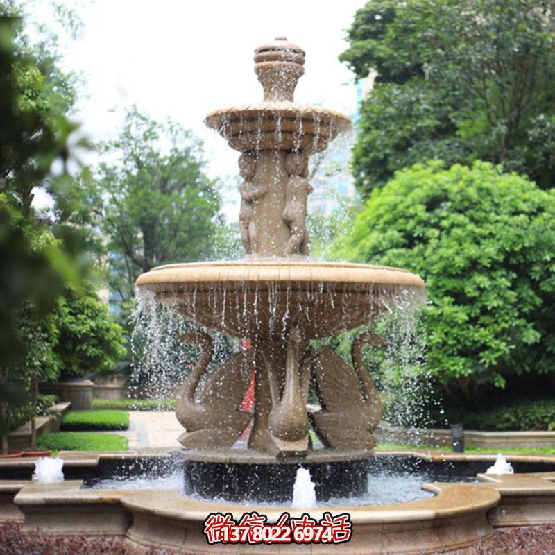 公園別墅創意噴泉天鵝雕塑 公園別墅創意噴泉天鵝雕塑