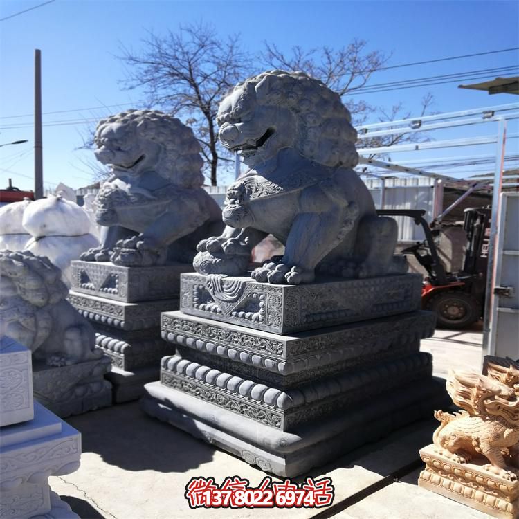 鎮(zhèn)宅招財(cái)景區(qū)古建青石石獅子園林動(dòng)物石雕擺件